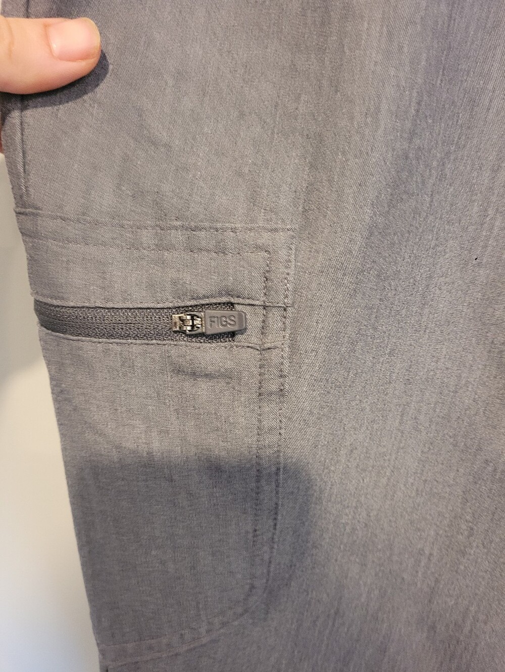 FIGS Zamora High Waisted Jogger Scrub Pants Heathered Grey Size Medium TALL - Picture 6 of 10